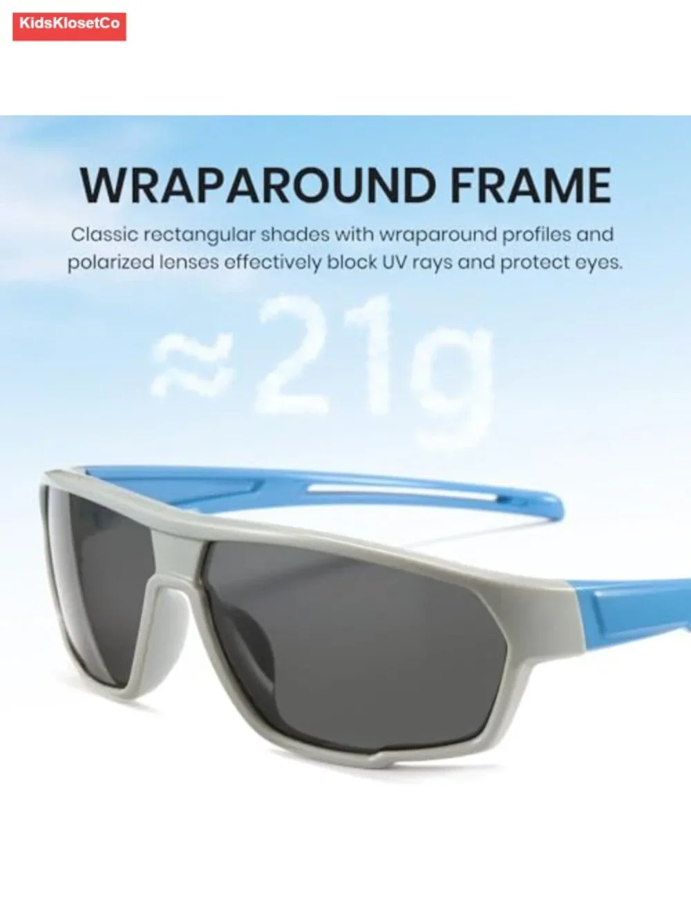 Kids Polarized Sports Sunglasses Wrap-around UV400 Protection Running Cycling